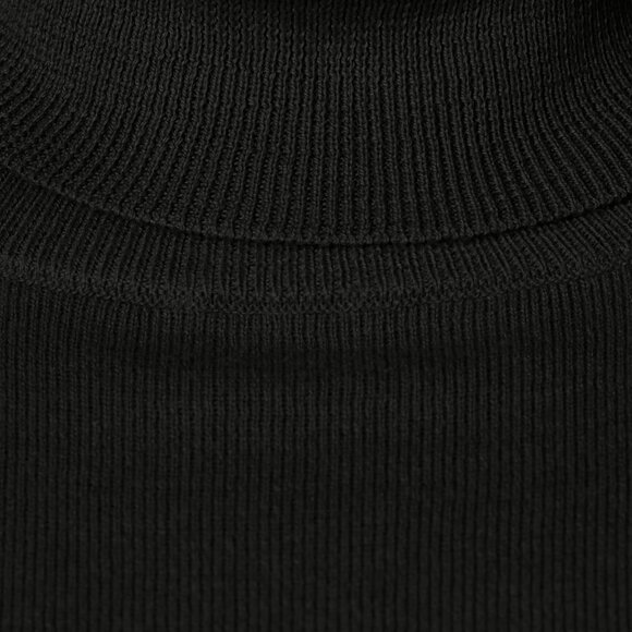Women's Lightweight Cotton Blend Turtleneck Sweater Plus Size Black - Picture 7 of 8